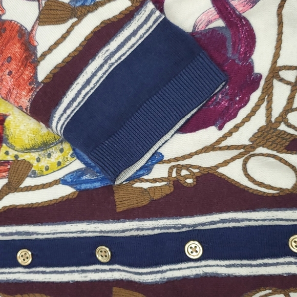 Talbots teapot print multicolor cardigan sweater buttons women size Lp - Picture 7 of 7